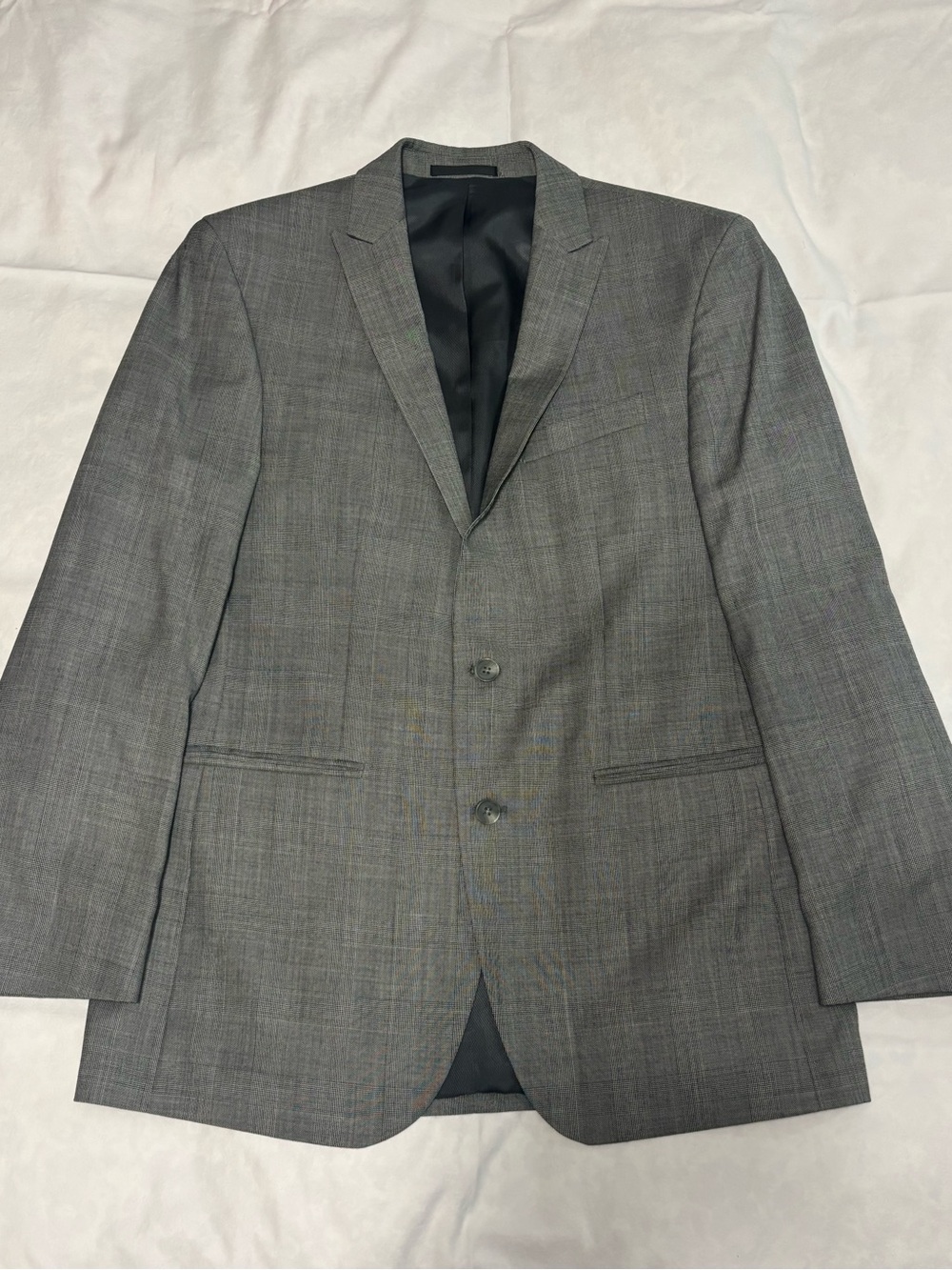 Kenneth Cole New York Gray Glen Plaid Wool Blazer 40R Sport Coat